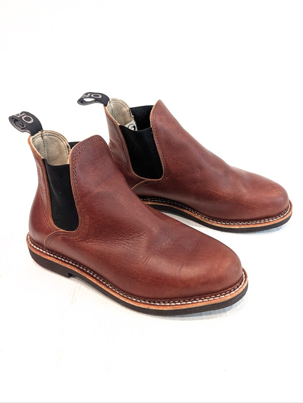 ORIGIN Statesman Brown Leather Chelsea Ankle Boots Vibram Sole Men's Size 8EE
